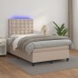 vidaXL Giroletto Molle Materasso e LED Cappuccino 120x200cm Similpelle vidaXL Giroletto Molle Materasso e LED Cappuccino 120x200cm Similpelle