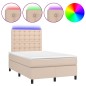 vidaXL Giroletto Molle Materasso e LED Cappuccino 120x200cm Similpelle vidaXL Giroletto Molle Materasso e LED Cappuccino 120x200cm Similpelle