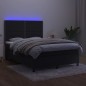 vidaXL Letto a Molle con Materasso e LED Nero 140x190 cm in Velluto vidaXL Letto a Molle con Materasso e LED Nero 140x190 cm in Velluto