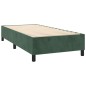 vidaXL Letto a Molle con Materasso e LED Verde Scuro 100x200cm Velluto