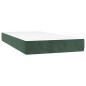 vidaXL Letto a Molle con Materasso e LED Verde Scuro 100x200cm Velluto