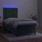 vidaXL Letto a Molle con Materasso e LED Verde Scuro 90x190 cm Velluto vidaXL Letto a Molle con Materasso e LED Verde Scuro 90x190 cm Velluto