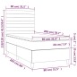 vidaXL Letto a Molle con Materasso e LED Blu Scuro 80x200cm in Velluto vidaXL Letto a Molle con Materasso e LED Blu Scuro 80x200cm in Velluto