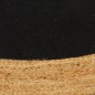 Tappeto Intrecciato Nero e Naturale 180cm Juta e Cotone Rotondo Tappeto Intrecciato Nero e Naturale 180cm Juta e Cotone Rotondo