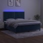 vidaXL Letto a Molle con Materasso e LED Blu Scuro 160x200 cm vidaXL Letto a Molle con Materasso e LED Blu Scuro 160x200 cm