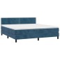 vidaXL Letto a Molle con Materasso e LED Blu Scuro 160x200 cm
