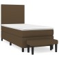 vidaXL Giroletto a Molle con Materasso Marrone Scuro 90x190cm Tessuto