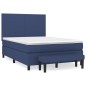 vidaXL Giroletto a Molle con Materasso Blu 140x190 cm in Tessuto