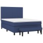 vidaXL Giroletto a Molle con Materasso Blu 140x190 cm in Tessuto