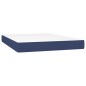 vidaXL Giroletto a Molle con Materasso Blu 140x190 cm in Tessuto