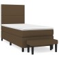 vidaXL Giroletto a Molle con Materasso Marrone Scuro 90x190cm Tessuto
