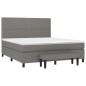 vidaXL Giroletto a Molle con Materasso Grigio Scuro 160x200 cm Tessuto