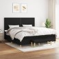vidaXL Giroletto a Molle con Materasso Nero 200x200 cm in Tessuto