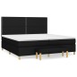 vidaXL Giroletto a Molle con Materasso Nero 200x200 cm in Tessuto