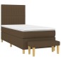 vidaXL Giroletto a Molle con Materasso Marrone Scuro 80x200 cm Tessuto