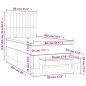 vidaXL Giroletto a Molle con Materasso Marrone Scuro 80x200 cm Tessuto