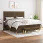 vidaXL Giroletto a Molle con Materasso Marrone Scuro 160x200cm Tessuto