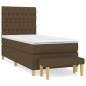 vidaXL Giroletto a Molle con Materasso Marrone Scuro 90x200 cm Tessuto