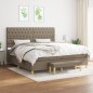 vidaXL Giroletto a Molle con Materasso Tortora 200x200 cm in Tessuto