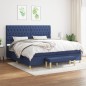 vidaXL Giroletto a Molle con Materasso Blu 200x200 cm in Tessuto