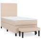 vidaXL Giroletto a Molle con Materasso Cappuccino 90x190 cm Similpelle