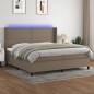 vidaXL Letto a Molle Materasso e LED tortora 200x200cm in Tessuto vidaXL Letto a Molle Materasso e LED tortora 200x200cm in Tessuto