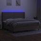 vidaXL Letto a Molle Materasso e LED tortora 200x200cm in Tessuto vidaXL Letto a Molle Materasso e LED tortora 200x200cm in Tessuto