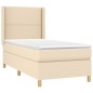 vidaXL Letto a Molle con Materasso e LED Crema 90x190 cm in Tessuto vidaXL Letto a Molle con Materasso e LED Crema 90x190 cm in Tessuto