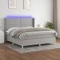 vidaXL Letto a Molle Materasso e LED Grigio Chiaro 180x200 cm Tessuto vidaXL Letto a Molle Materasso e LED Grigio Chiaro 180x200 cm Tessuto