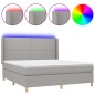 vidaXL Letto a Molle Materasso e LED Grigio Chiaro 180x200 cm Tessuto vidaXL Letto a Molle Materasso e LED Grigio Chiaro 180x200 cm Tessuto