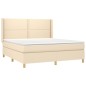 vidaXL Letto a Molle con Materasso e LED Crema 180x200 cm in Tessuto vidaXL Letto a Molle con Materasso e LED Crema 180x200 cm in Tessuto