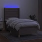 vidaXL Letto a Molle con Materasso e LED Tortora 100x200cm in Tessuto vidaXL Letto a Molle con Materasso e LED Tortora 100x200cm in Tessuto