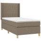 vidaXL Letto a Molle con Materasso e LED Tortora 100x200cm in Tessuto vidaXL Letto a Molle con Materasso e LED Tortora 100x200cm in Tessuto