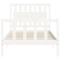 vidaXL Giroletto senza Materasso Bianco 100x200 cm Legno Massello Pino vidaXL Giroletto senza Materasso Bianco 100x200 cm Legno Massello Pino