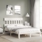 vidaXL Letto senza Materasso Bianco 140x190 cm Legno Massello di Pino vidaXL Letto senza Materasso Bianco 140x190 cm Legno Massello di Pino