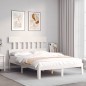 vidaXL Letto senza Materasso Bianco 140x190 cm Legno Massello di Pino vidaXL Letto senza Materasso Bianco 140x190 cm Legno Massello di Pino
