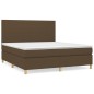 vidaXL Giroletto a Molle con Materasso Marrone Scuro 180x200cm Tessuto