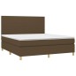 vidaXL Giroletto a Molle con Materasso Marrone Scuro 180x200cm Tessuto