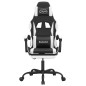vidaXL Sedia da Gaming con Poggiapiedi Nero e Bianco in Similpelle vidaXL Sedia da Gaming con Poggiapiedi Nero e Bianco in Similpelle