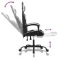 vidaXL Sedia da Gaming con Poggiapiedi Nero e Bianco in Similpelle vidaXL Sedia da Gaming con Poggiapiedi Nero e Bianco in Similpelle