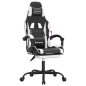 vidaXL Sedia da Gaming con Poggiapiedi Nero e Bianco in Similpelle vidaXL Sedia da Gaming con Poggiapiedi Nero e Bianco in Similpelle