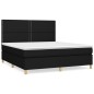vidaXL Giroletto a Molle con Materasso Nero 160x200 cm in Tessuto
