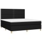 vidaXL Giroletto a Molle con Materasso Nero 160x200 cm in Tessuto