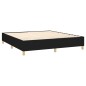 vidaXL Giroletto a Molle con Materasso Nero 160x200 cm in Tessuto