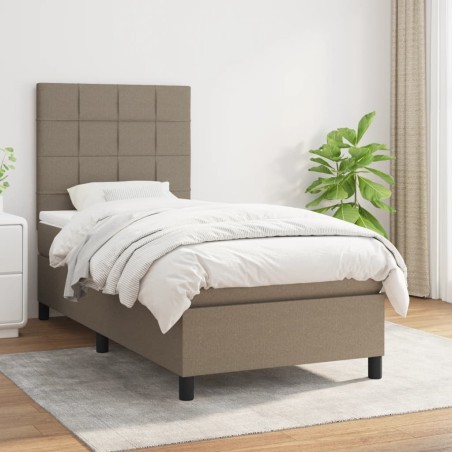 vidaXL Giroletto a Molle con Materasso Tortora 90x200 cm inTessuto