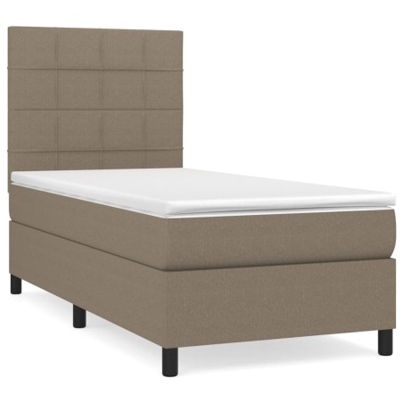 vidaXL Giroletto a Molle con Materasso Tortora 90x200 cm inTessuto