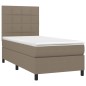vidaXL Giroletto a Molle con Materasso Tortora 90x200 cm inTessuto