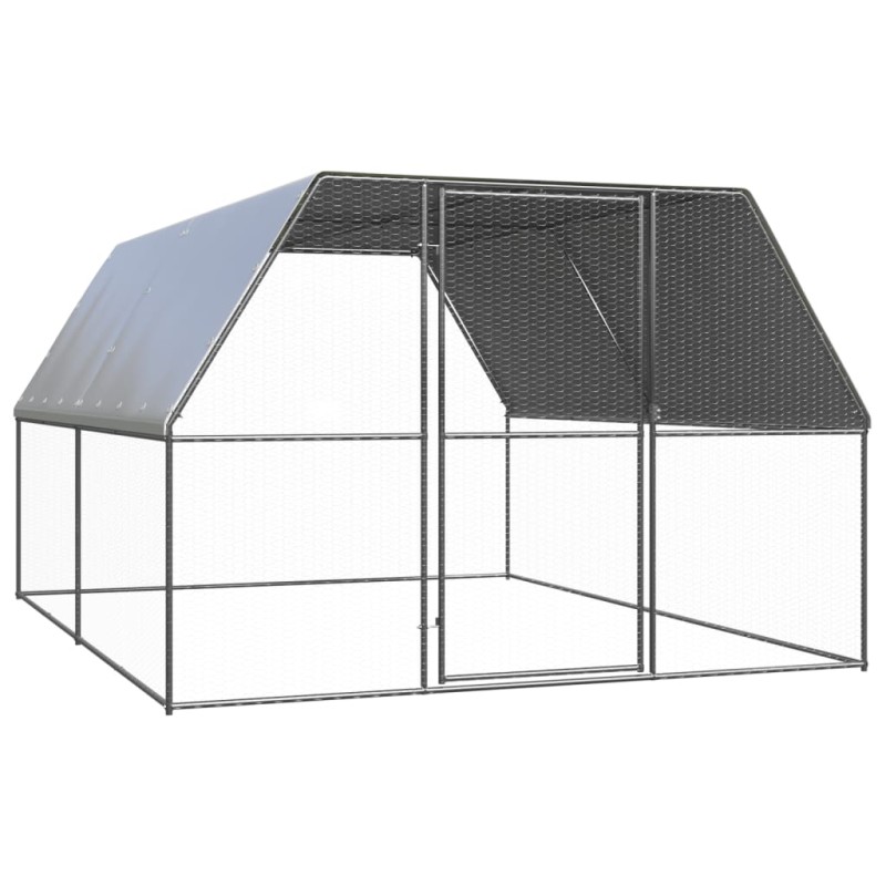 vidaXL Gabbia per Polli da Esterno 3x4x2 m in Acciaio Zincato vidaXL Gabbia per Polli da Esterno 3x4x2 m in Acciaio Zincato