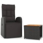 vidaXL Set Mobili Giardino 2pz Nero Polyrattan e Legno Massello Acacia
