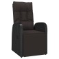 vidaXL Set Mobili Giardino 2pz Nero Polyrattan e Legno Massello Acacia